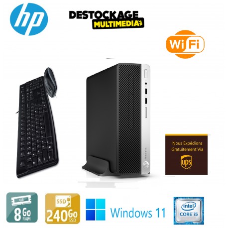 HP PRODESK 400 G4 NTEL CORE I5-6500 8 GO 256SSD ECRAN HP 22 POUCES WINDOWS 10 PRO 64