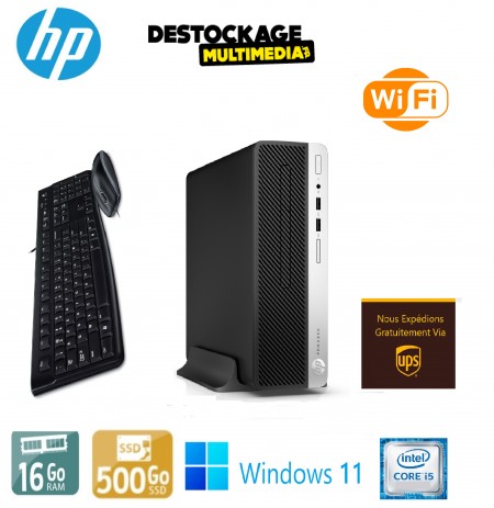 HP PRODESK 400 G4 NTEL CORE I5-6500 16 GO 500 SSD  WINDOWS 11 PRO 64