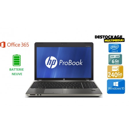 HP ProBook 4530S Intel Core i5-2430M 2,40GHz 6Go 500Go Webcam DVD AMD Radeon HD 6490M 512Mo WiFi 15,6" Windows 10