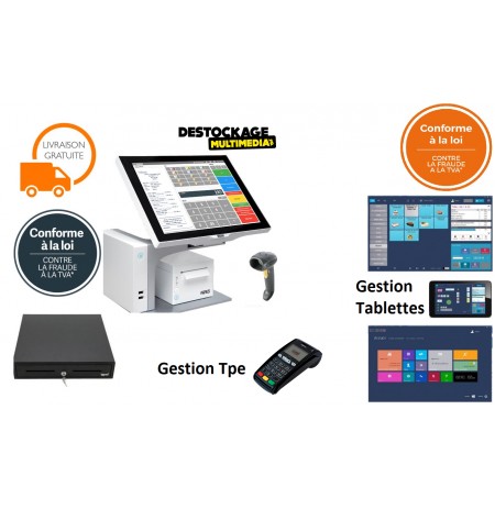 Pack Caisse Enregistreuse Tactile Aures Sango Core i3 SSD Tous commerces aux normes