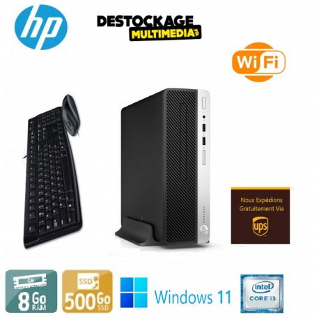 HP PRODESK 400 G4 NTEL CORE I3-7100 8 GO 500SSD ECRAN HP 22 POUCES WINDOWS 10 PRO 64