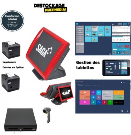 Pack Caisse Enregistreuse Tactile Saga Tous Commerces