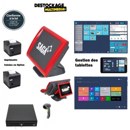 Pack Caisse Enregistreuse Tactile Saga Tous Commerces