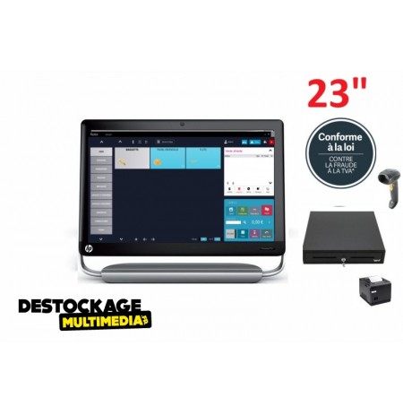Pack Caisse Enregistreuse Tactile HP SMARTouch Tous Commerces aux normes loi 2018