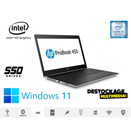 HP ProBook 450 G5 (15.6") Full HD Intel® Core™ i5-8100U 8 Go DDR4-SDRAM 500 SSD Windows 11