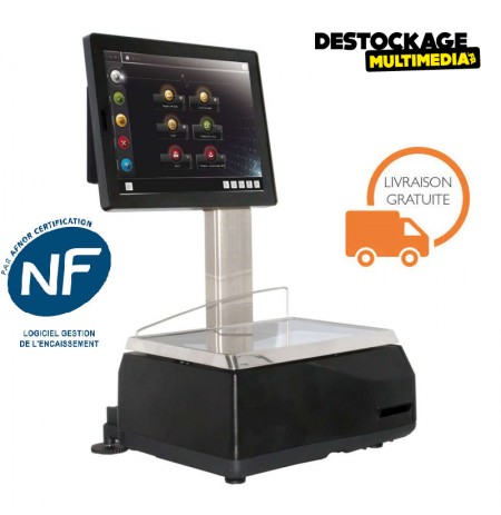 Balance Caisse pour commerce avec étiqueteuse EXA SATURN TOUCHSCALE 20RL