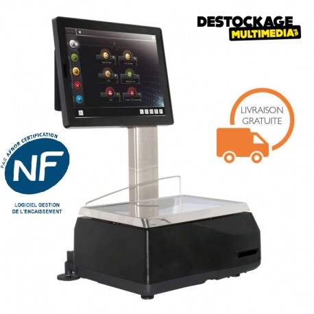Balance Caisse pour commerce avec étiqueteuse EXA SATURN TOUCHSCALE 20RL