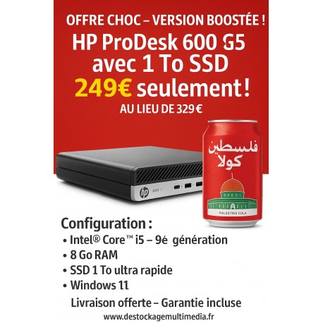 HP ProDesk 400 G5 Intel® Core™ i5 de 9e génération 8 Go DDR4 1 To SSD Wifi Windows 11 HP ProDesk 400 G5 Intel® Core™ i5 de 9e génération 8 Go DDR4 1 To SSD Wifi Windows 11