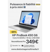 HP ProBook 450 G6  Core i5-8254U 16 Go  256 Go SSD  Windows 11 Pro
