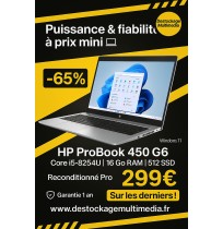 HP ProBook 450 G6  Core i5-8254U 16 Go  512 Go SSD  Windows 11 Pro