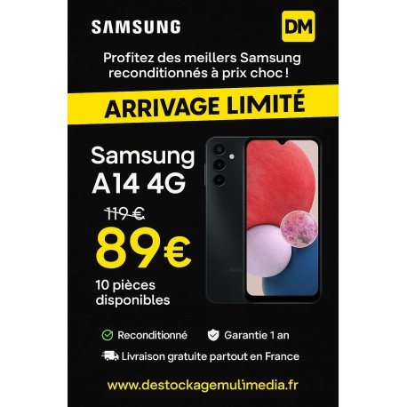 Samsung Galaxy A14 4G Reconditionne 64 Go Noir Garantie 1 an