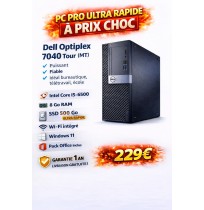 Dell Optiplex 7040 Tour i5 8Go RAM SSD 500Go Office Windows 11 WiFi PC Bureau Pas Cher