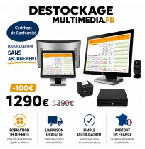 Pack Caisse Tactile HP Rp9 Complet Avec Logiciel NF Afficheur Client Publicitaire Sans Abonnement