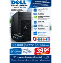 Dell Precision Tower 3620 i7-6700K 32 gb 512 SSD 3to Quadro P4000 Win 11