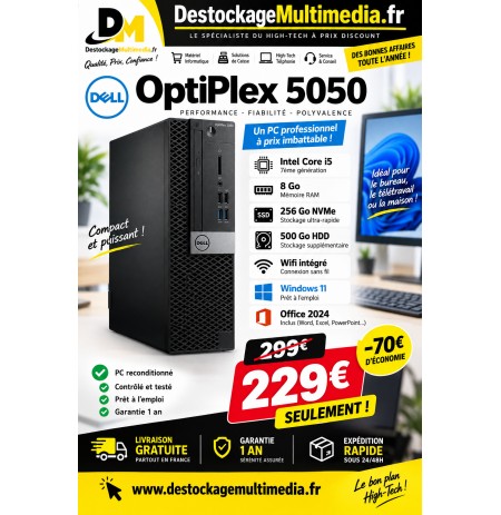 dell-optiplex-5050-sff-core-i5-8go-256go-nvme-500go-hdd-wifi-office-win11