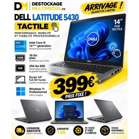 Dell Latitude 5430 Tactile  Intel Core i5 12e  16 Go RAM  SSD 256 Go  Win11