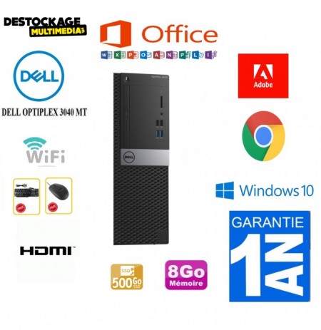 DELL OptiPlex 3040 SFF Core i5 6500 8Go 120 Ssd 500 Go Wifi Win10 Office