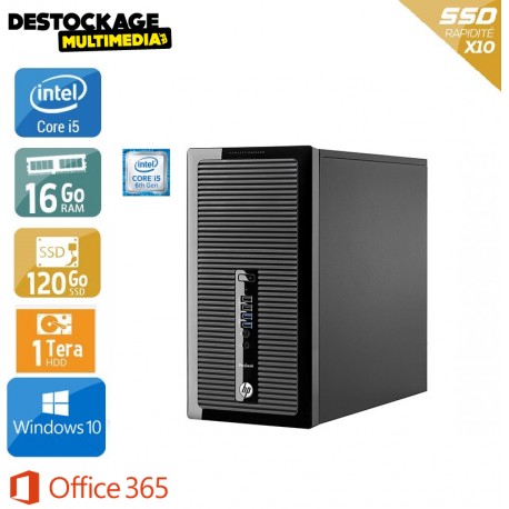 HP PRODESK 490 G3 MT CORE I5-6500 16 GB 120 GO SSD 1 TO DVDRW WINDOWS 10 PRO WIFI OFFICE