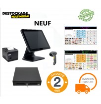 PACK CAISSE ENREGISTREUSE TACTILE TPV NEUF TOUS COMMERCES LOGICIEL CERTIFIE CONFORME SANS ABONNEMENT