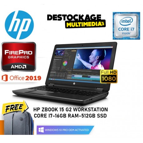 Hp Zbook 15 Workstation core-i7 16gb 512ssd amd fire pro 5100 Windows 10 pro Office2019
